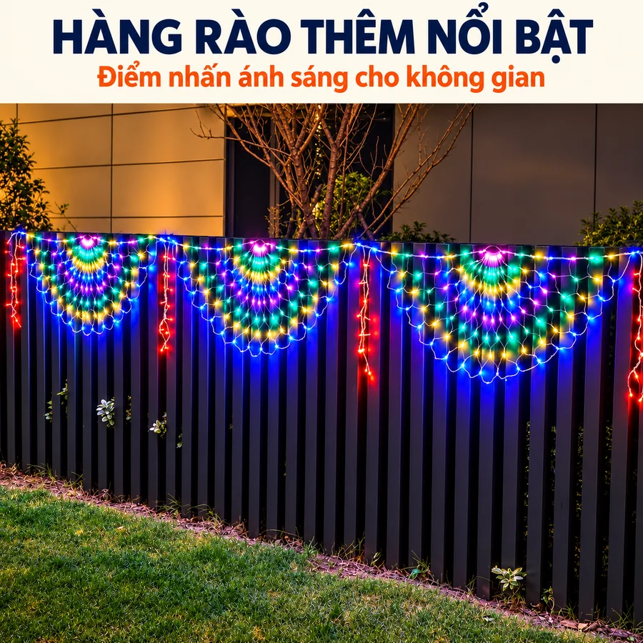 Đèn đuôi công trang trí hàng rào